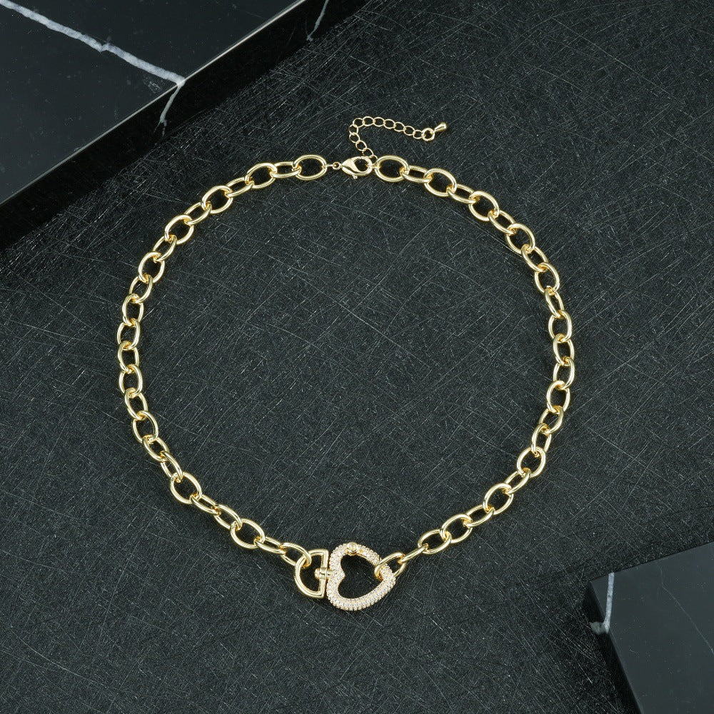 Heart Shape Necklace For Women Featuring Elegant Copper Material