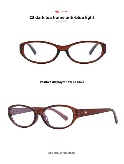Vintage Oval Frame Blue Light Blocking Glasses Non-Prescription Lenses Multi-Functional Optical Frame For Men And Women Daily Wear