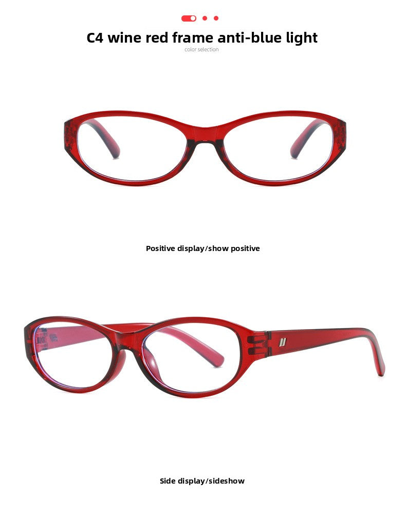 Vintage Oval Frame Blue Light Blocking Glasses Non-Prescription Lenses Multi-Functional Optical Frame For Men And Women Daily Wear