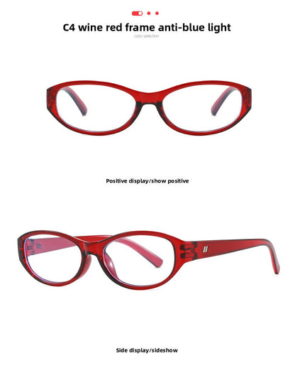 Vintage Oval Frame Blue Light Blocking Glasses Non-Prescription Lenses Multi-Functional Optical Frame For Men And Women Daily Wear