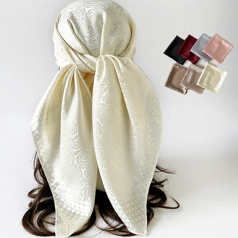 Silk Scarf With Printing Pattern In Red, Perfect For Summer