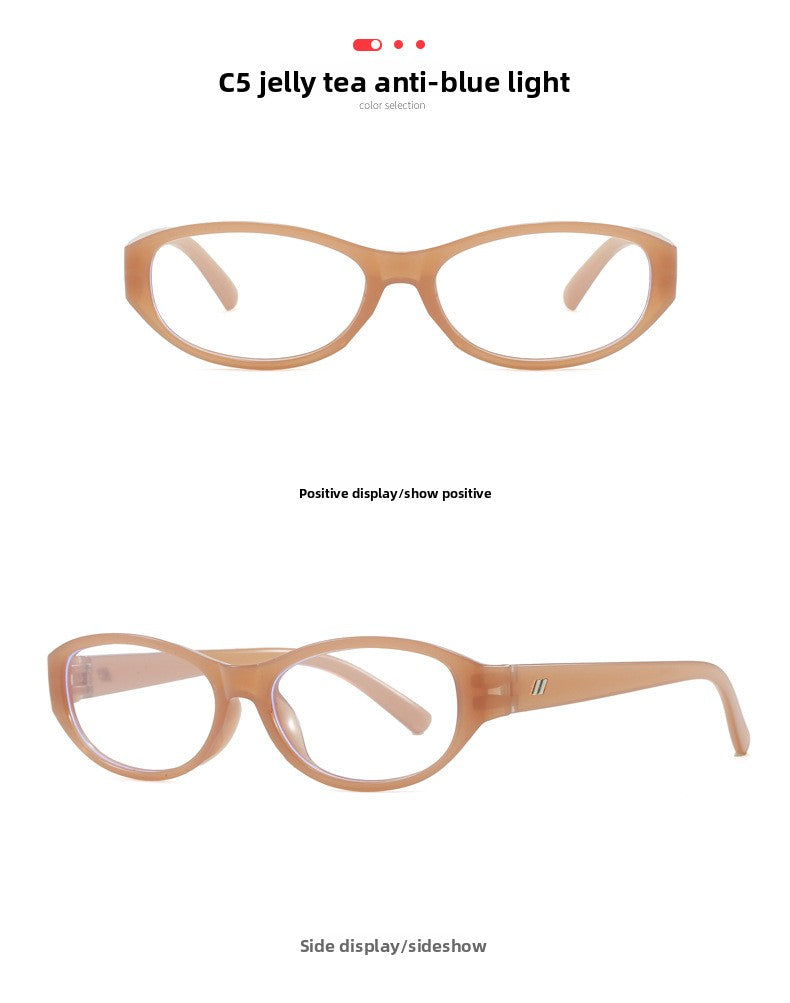 Vintage Oval Frame Blue Light Blocking Glasses Non-Prescription Lenses Multi-Functional Optical Frame For Men And Women Daily Wear