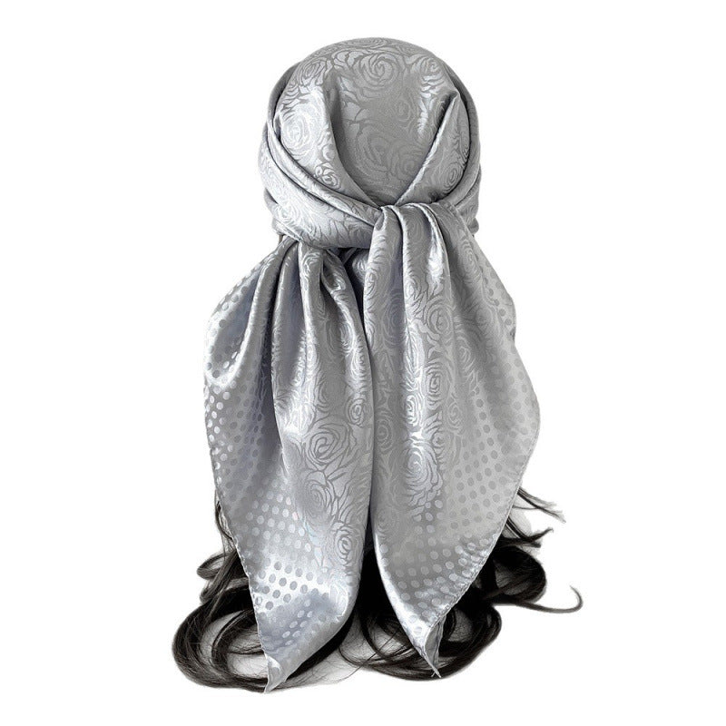 Silk Scarf With Printing Pattern In Red, Perfect For Summer