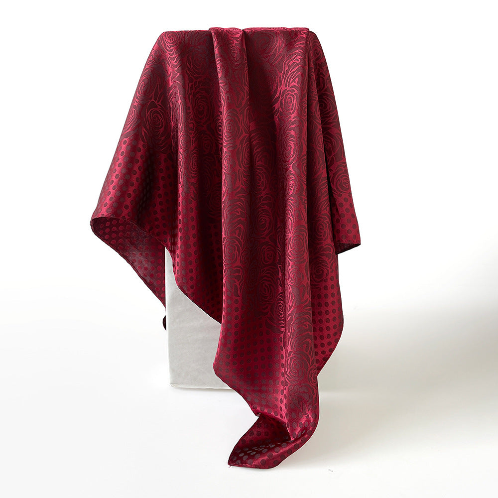 Silk Scarf With Printing Pattern In Red, Perfect For Summer