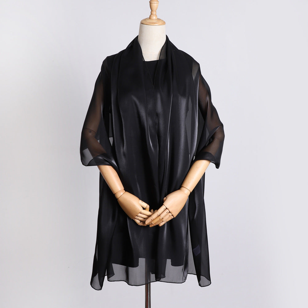 Elegant Organza Kerchief Silk Scarf Featuring Lightweight And Sheer Fabric For Stylish Accessories