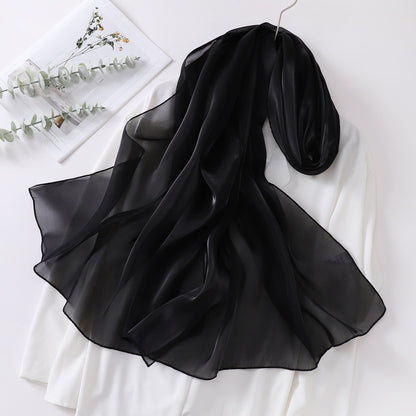 Elegant Organza Kerchief Silk Scarf Featuring Lightweight And Sheer Fabric For Stylish Accessories