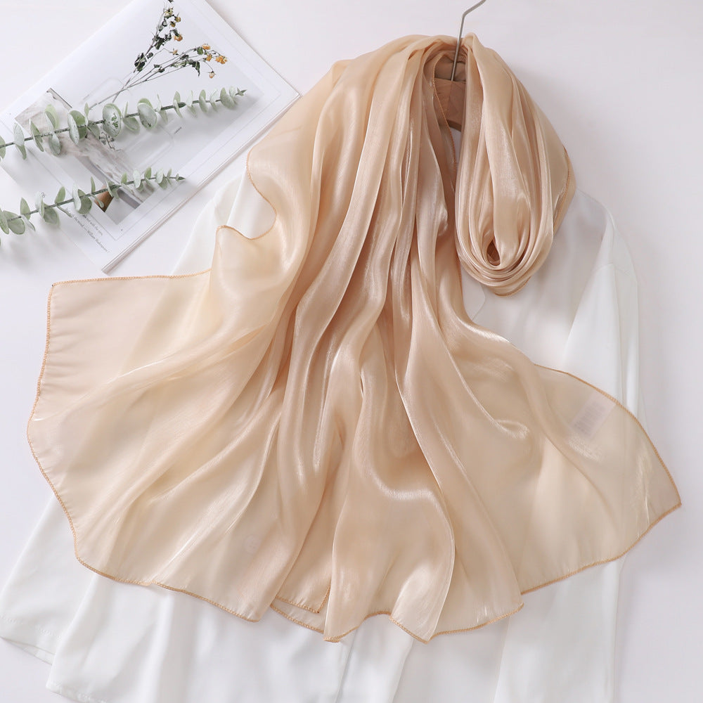 Elegant Organza Kerchief Silk Scarf Featuring Lightweight And Sheer Fabric For Stylish Accessories