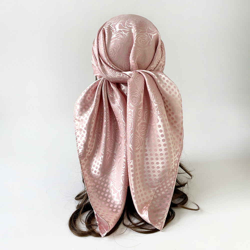 Silk Scarf With Printing Pattern In Red, Perfect For Summer
