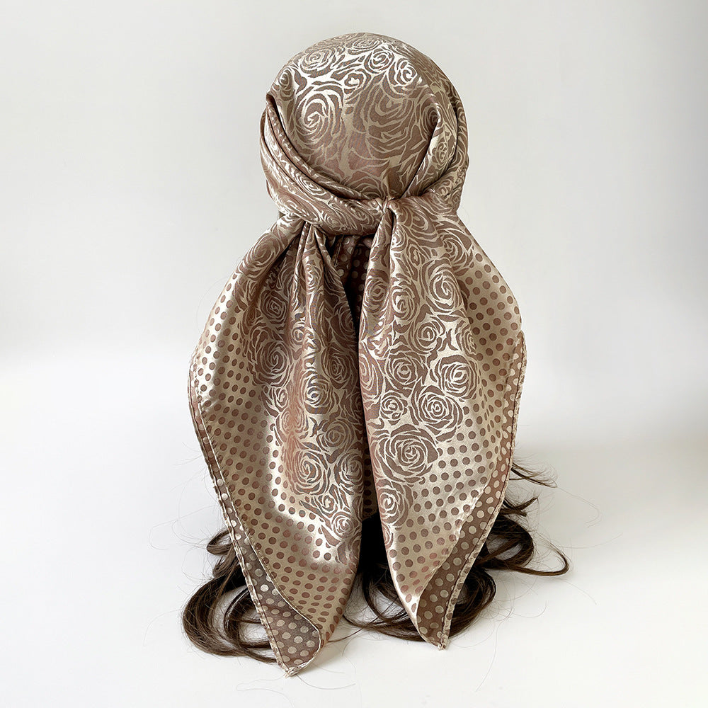 Silk Scarf With Printing Pattern In Red, Perfect For Summer
