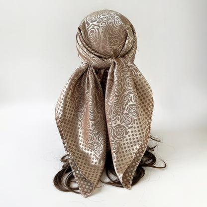Silk Scarf With Printing Pattern In Red, Perfect For Summer