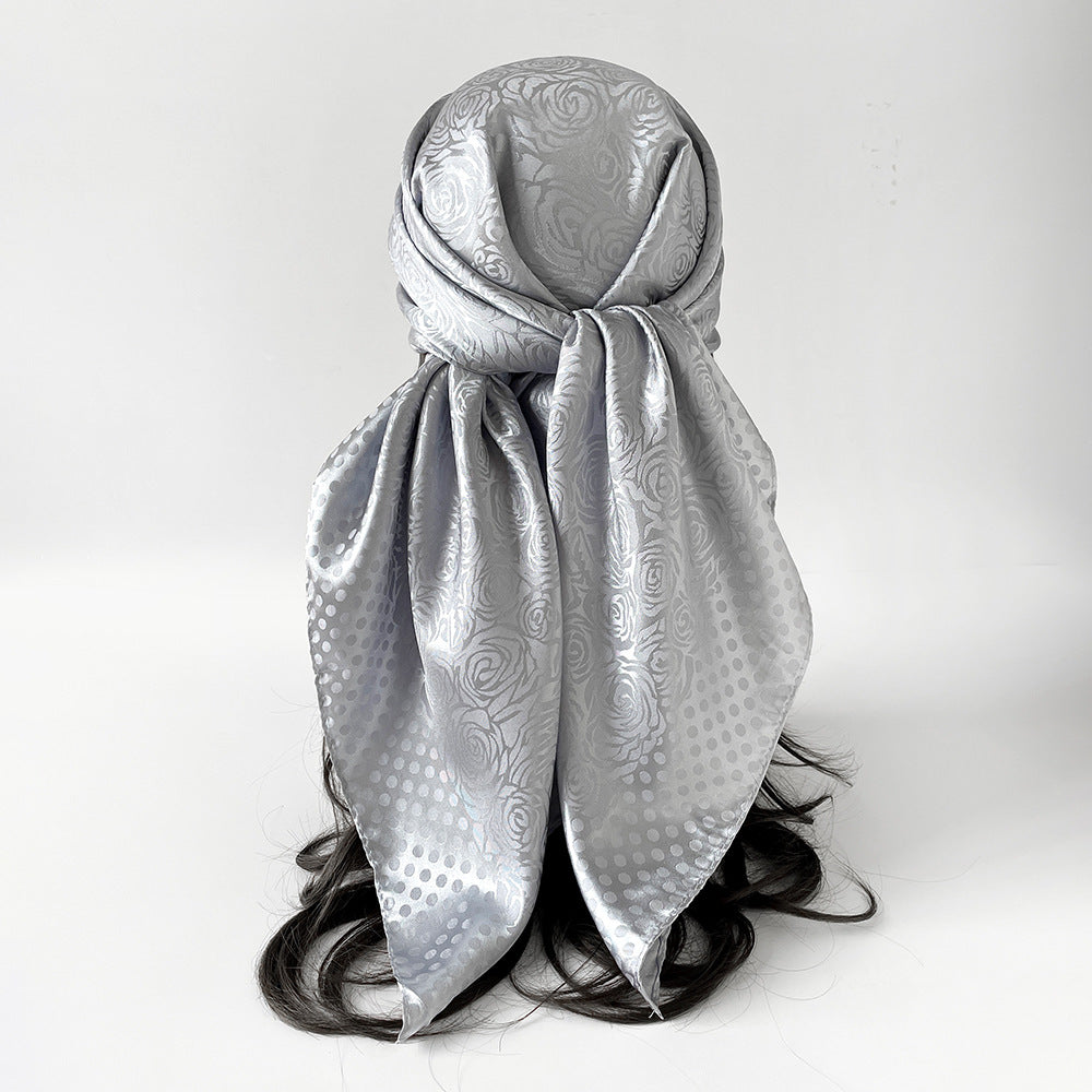 Silk Scarf With Printing Pattern In Red, Perfect For Summer