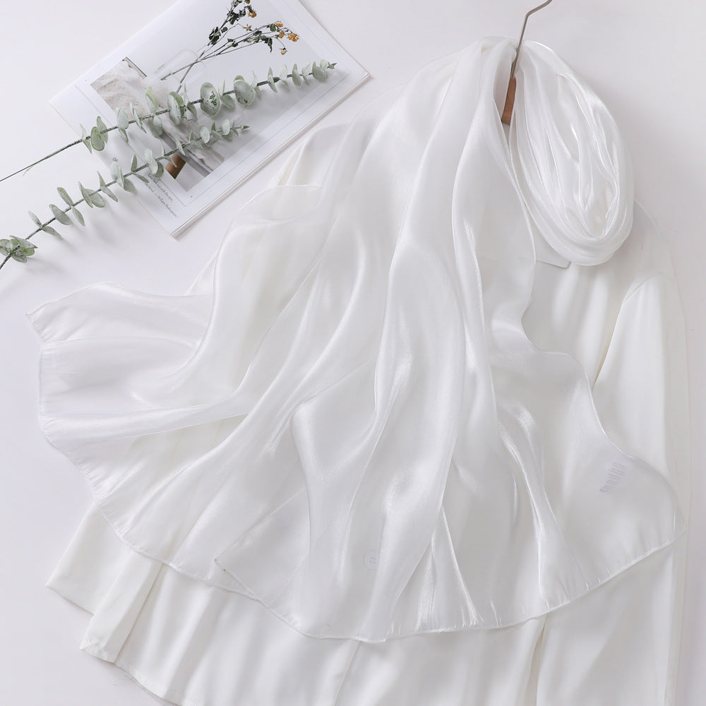 Elegant Organza Kerchief Silk Scarf Featuring Lightweight And Sheer Fabric For Stylish Accessories