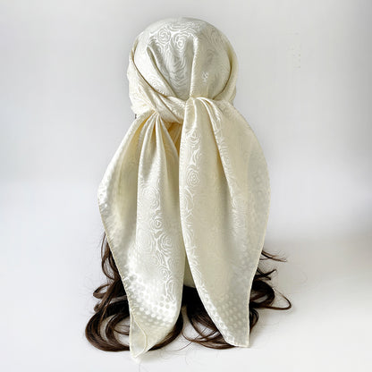 Silk Scarf With Printing Pattern In Red, Perfect For Summer