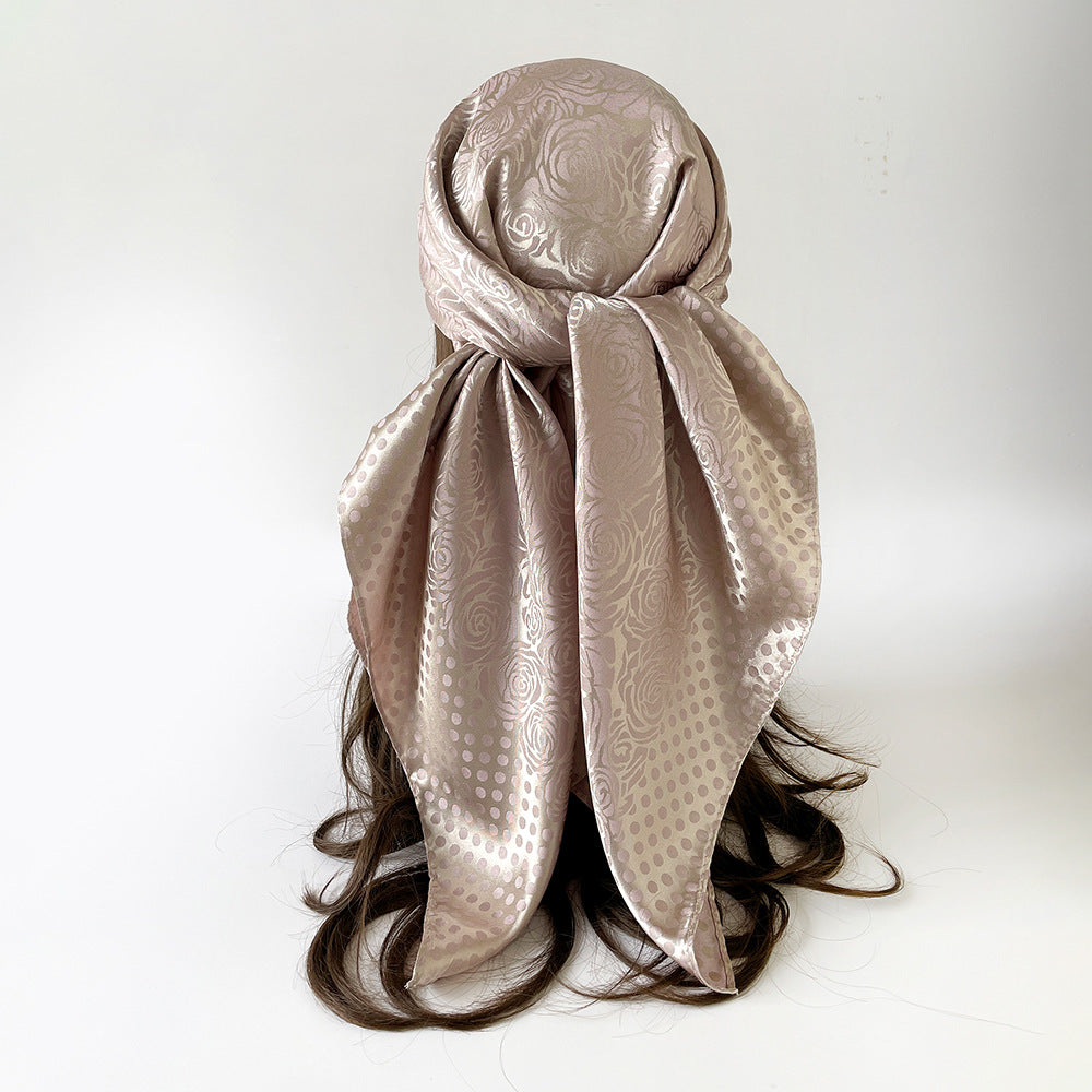 Silk Scarf With Printing Pattern In Red, Perfect For Summer