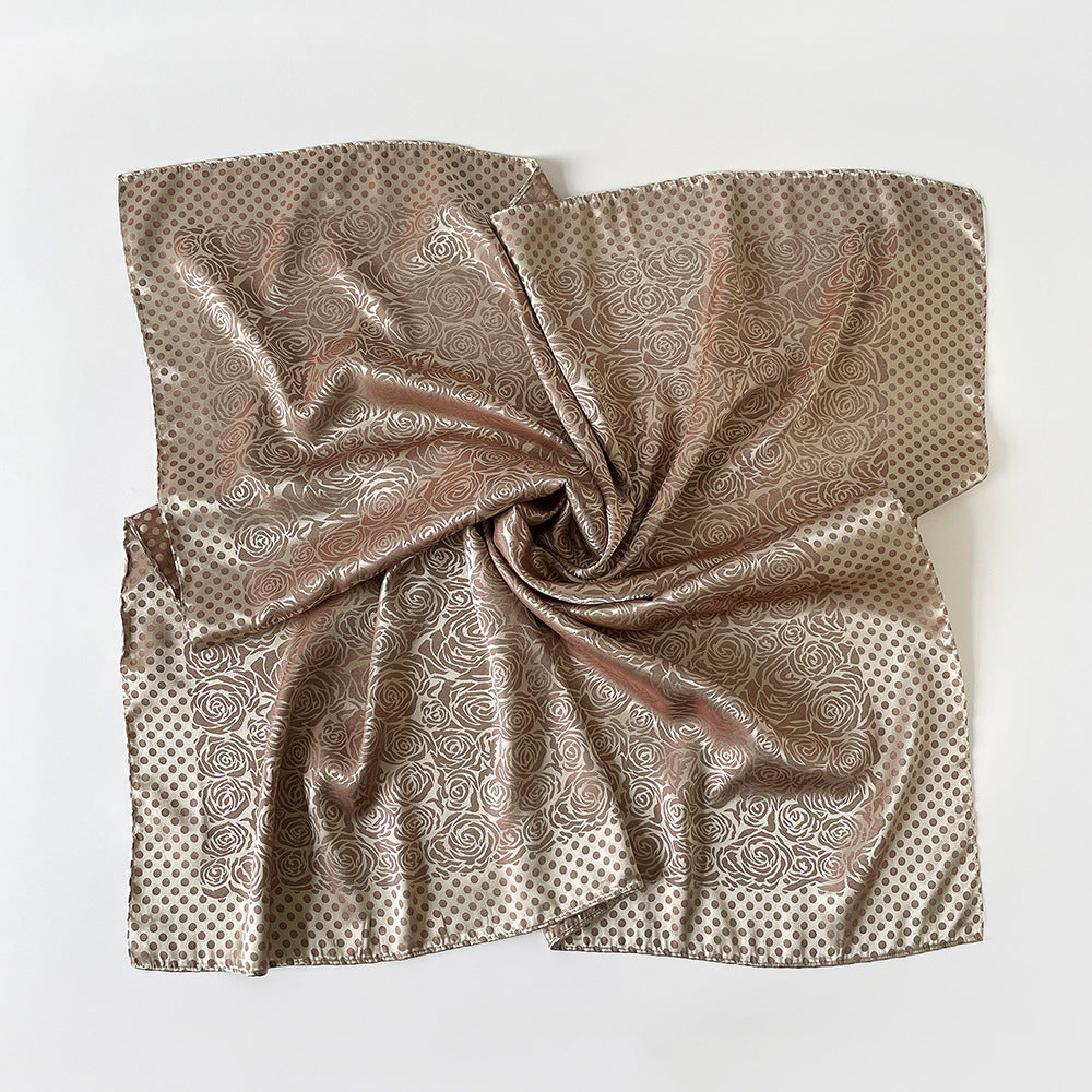 Silk Scarf With Printing Pattern In Red, Perfect For Summer