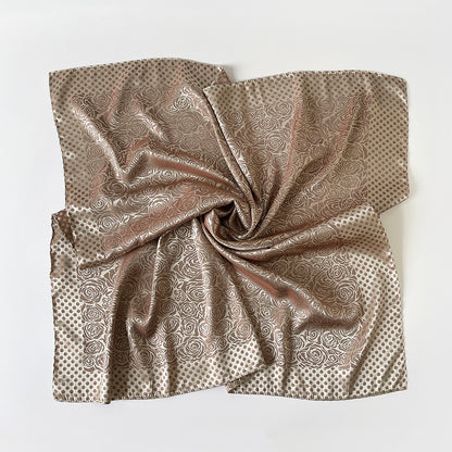Silk Scarf With Printing Pattern In Red, Perfect For Summer
