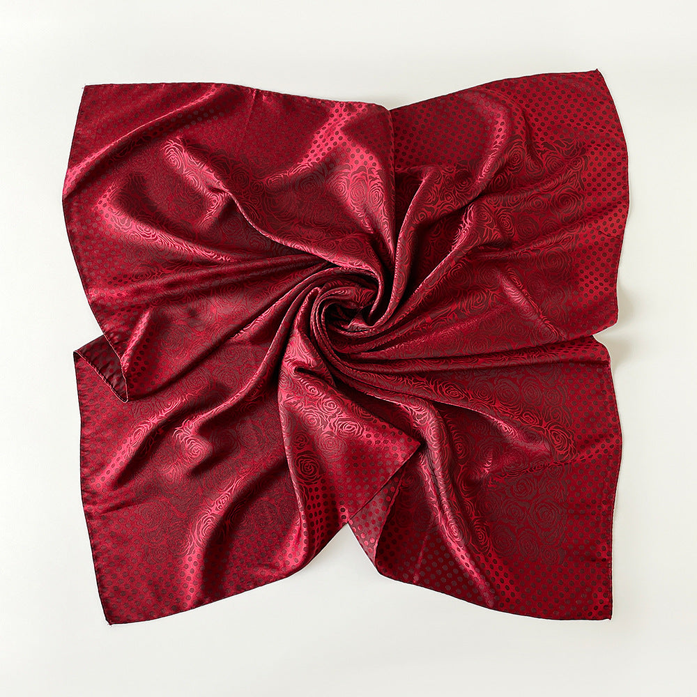 Silk Scarf With Printing Pattern In Red, Perfect For Summer