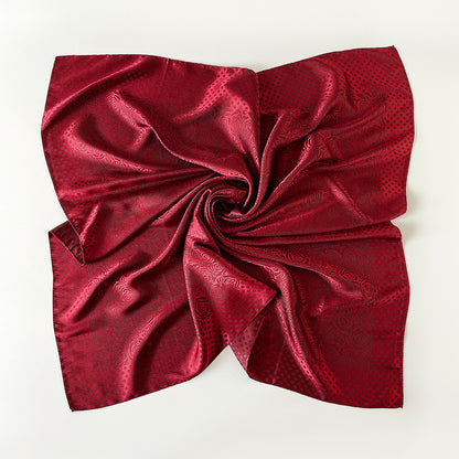 Silk Scarf With Printing Pattern In Red, Perfect For Summer