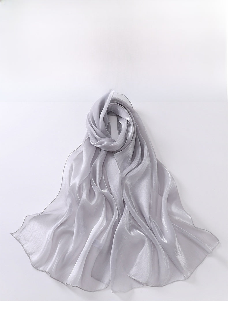 Elegant Organza Kerchief Silk Scarf Featuring Lightweight And Sheer Fabric For Stylish Accessories