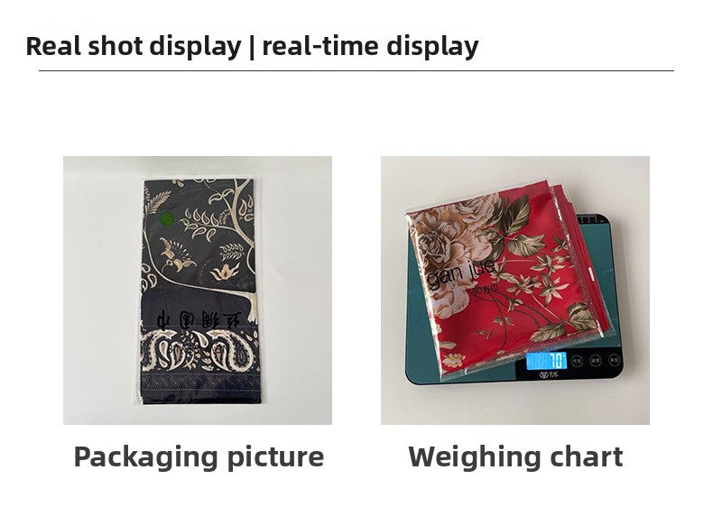 Silk Scarf With Printing Pattern In Red, Perfect For Summer