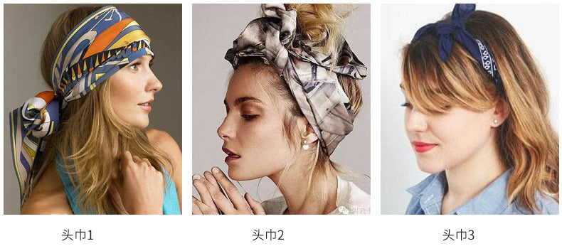 Leopard And Polka Dots Polyester Silk Scarf, Stylish Kerchief Bandana For Autumn And Winter