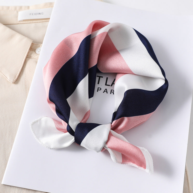Leopard And Polka Dots Polyester Silk Scarf, Stylish Kerchief Bandana For Autumn And Winter