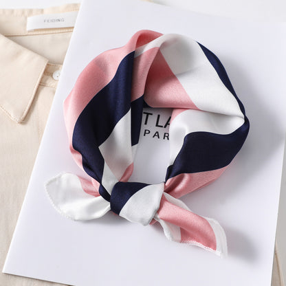 Leopard And Polka Dots Polyester Silk Scarf, Stylish Kerchief Bandana For Autumn And Winter