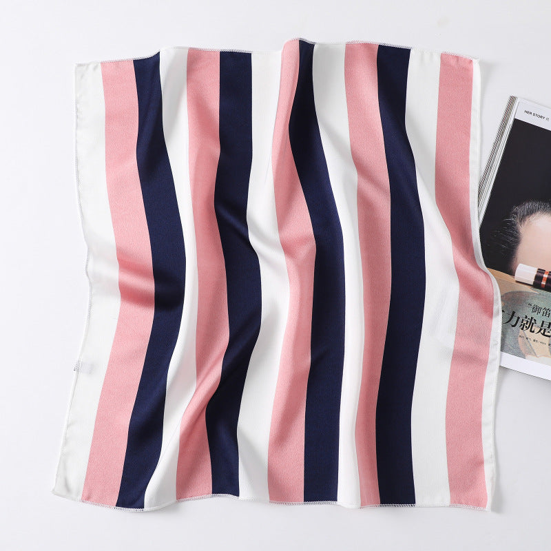 Leopard And Polka Dots Polyester Silk Scarf, Stylish Kerchief Bandana For Autumn And Winter
