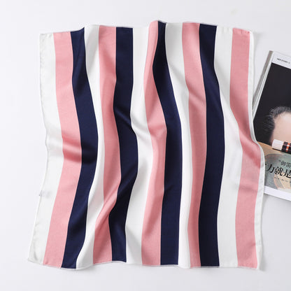 Leopard And Polka Dots Polyester Silk Scarf, Stylish Kerchief Bandana For Autumn And Winter