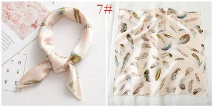 Leopard And Polka Dots Polyester Silk Scarf, Stylish Kerchief Bandana For Autumn And Winter