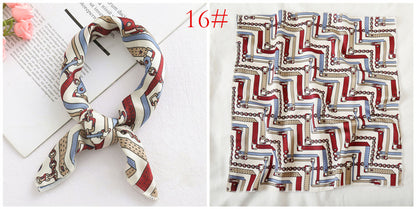 Leopard And Polka Dots Polyester Silk Scarf, Stylish Kerchief Bandana For Autumn And Winter
