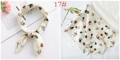 Leopard And Polka Dots Polyester Silk Scarf, Stylish Kerchief Bandana For Autumn And Winter