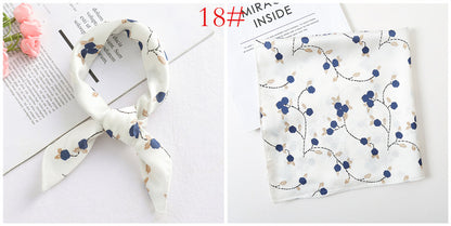 Leopard And Polka Dots Polyester Silk Scarf, Stylish Kerchief Bandana For Autumn And Winter