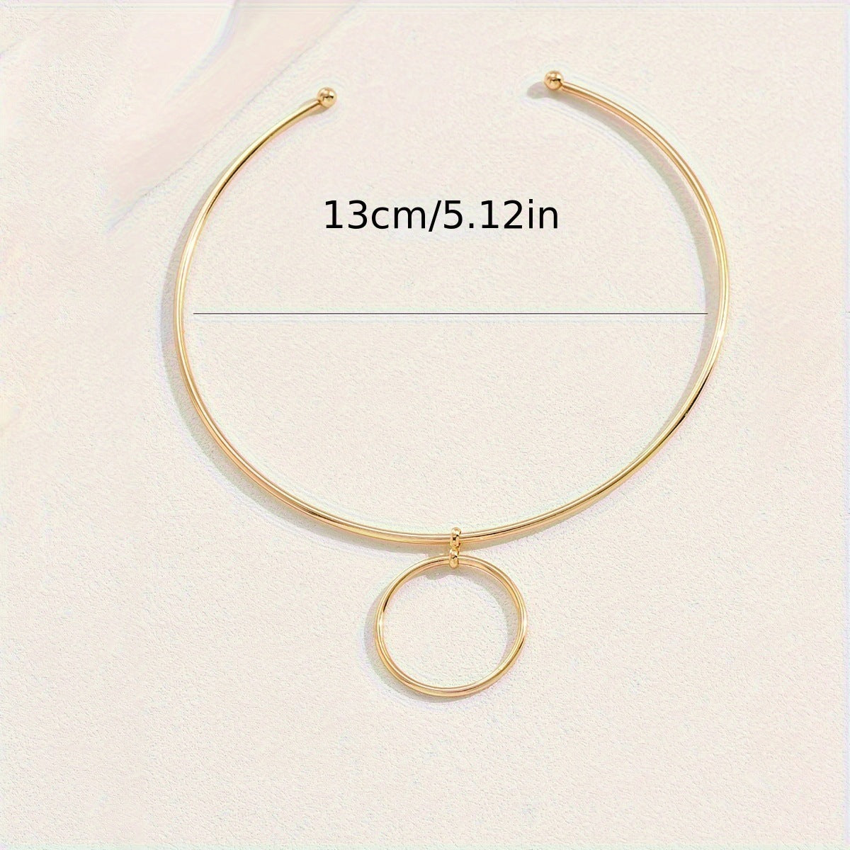 Round Golden Alloy Choker For Unisex Featuring Elegant Design