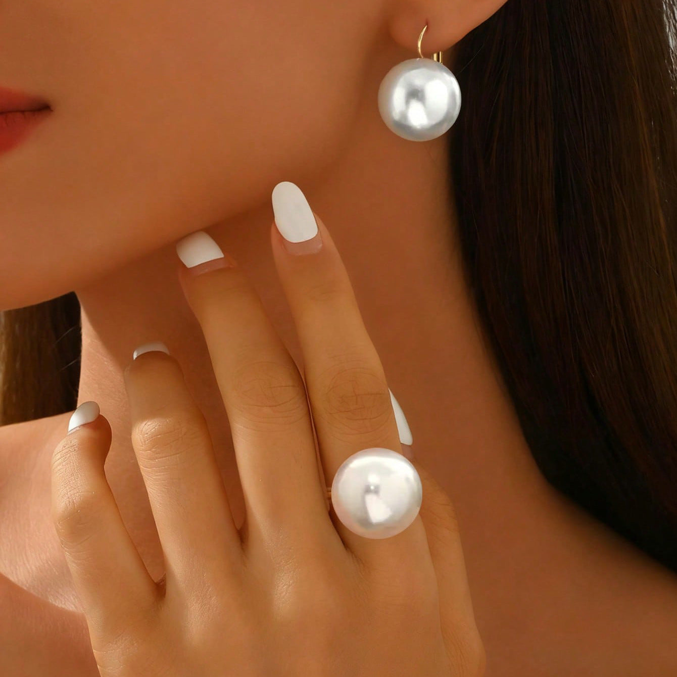 Women’s Jewelry Set Featuring Imitation Pearl In Elegant White