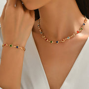Heart-shaped Necklace Bracelet