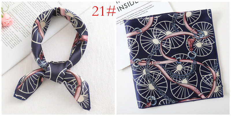 Leopard And Polka Dots Polyester Silk Scarf, Stylish Kerchief Bandana For Autumn And Winter