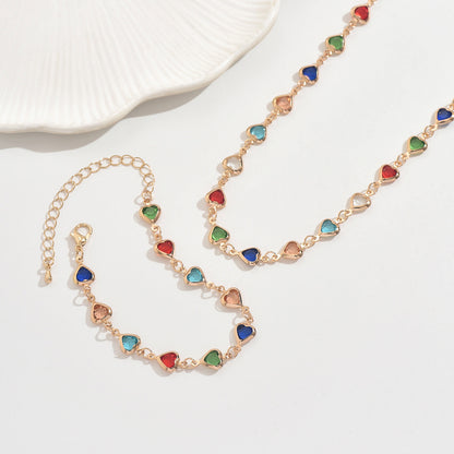 Heart Shape Jewelry Set Featuring Sparkling Rhinestones For Elegant Style