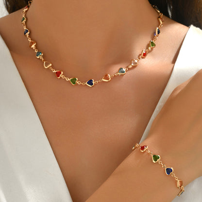 Heart Shape Jewelry Set Featuring Sparkling Rhinestones For Elegant Style
