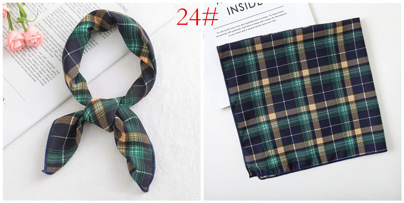 Leopard And Polka Dots Polyester Silk Scarf, Stylish Kerchief Bandana For Autumn And Winter