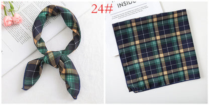 Leopard And Polka Dots Polyester Silk Scarf, Stylish Kerchief Bandana For Autumn And Winter