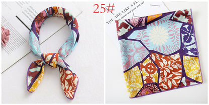Leopard And Polka Dots Polyester Silk Scarf, Stylish Kerchief Bandana For Autumn And Winter