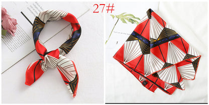 Leopard And Polka Dots Polyester Silk Scarf, Stylish Kerchief Bandana For Autumn And Winter