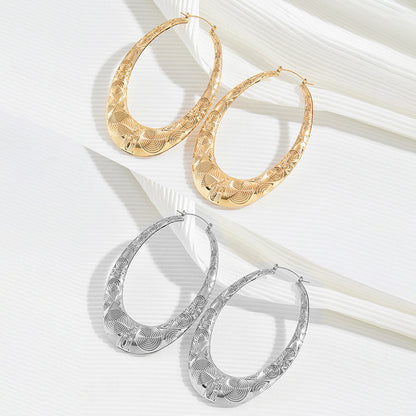 Golden Bamboo Punk Earrings For Women Featuring Iron Material