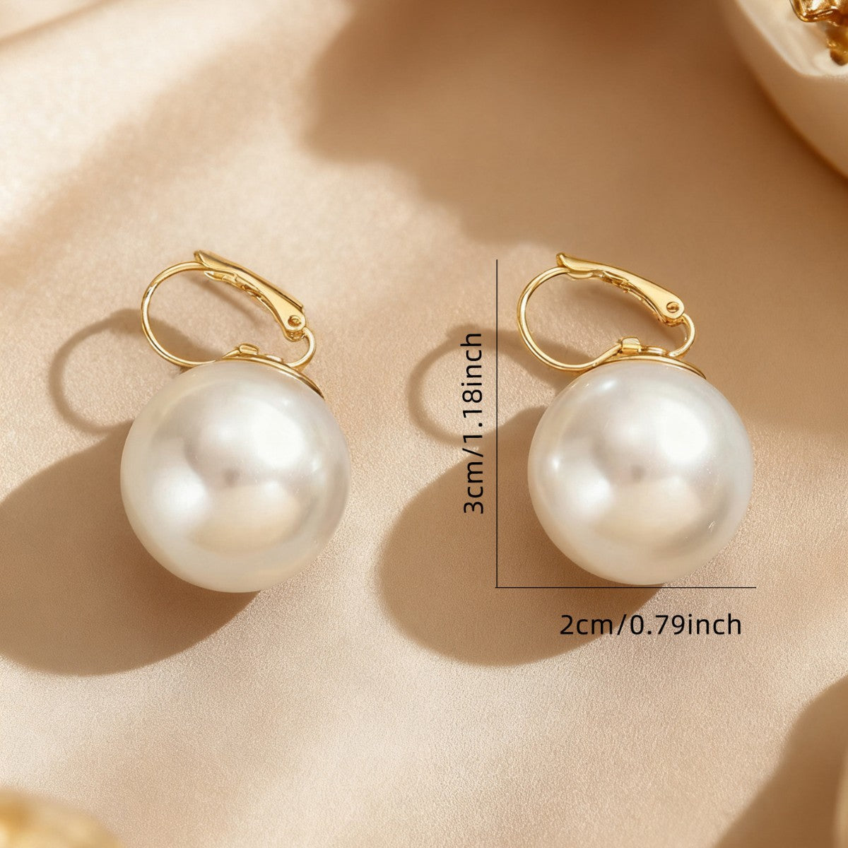 For Earrings In White Imitation Pearl Featuring Elegant Design