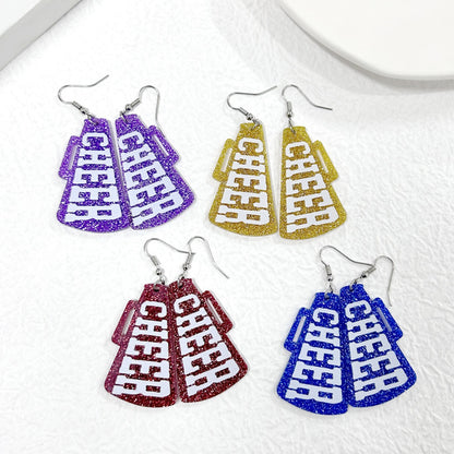 For Red Acrylic Earrings Featuring A Stylish Letter Pattern