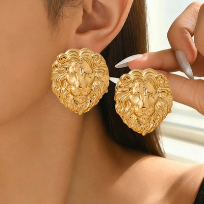 Golden Lion Jewelry Set In Alloy Material, 1 Set