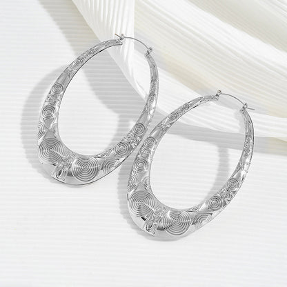 Golden Bamboo Punk Earrings For Women Featuring Iron Material