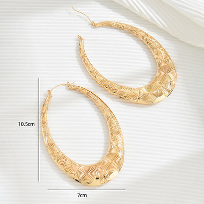 Golden Bamboo Punk Earrings For Women Featuring Iron Material