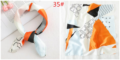 Leopard And Polka Dots Polyester Silk Scarf, Stylish Kerchief Bandana For Autumn And Winter
